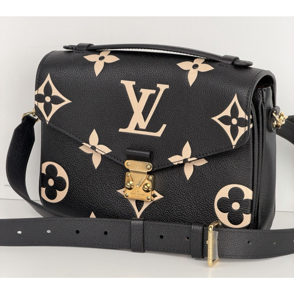 Louis Vuitton Pochette Metis Bag MM in Monogram Empreinte Black /Beige NFC D3